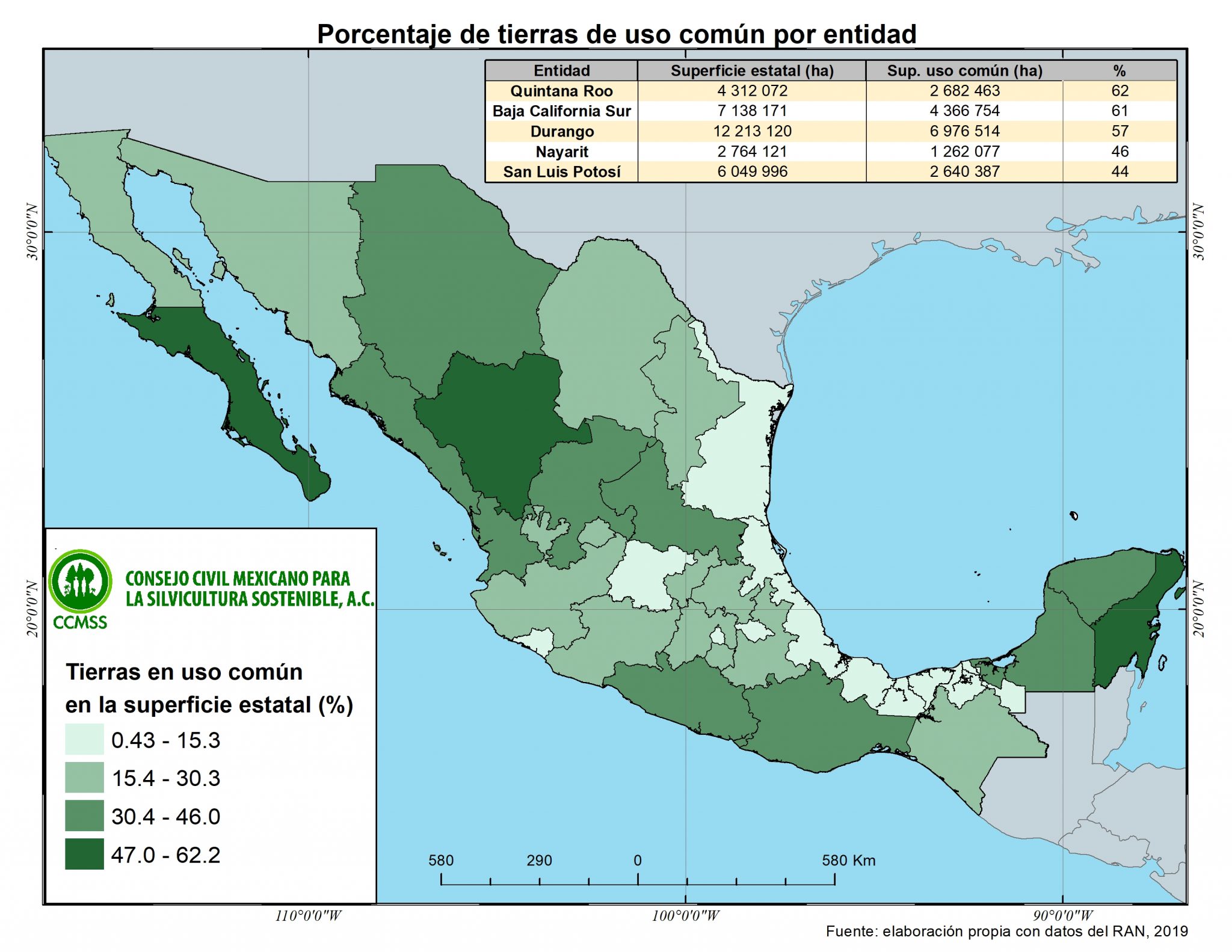 Tierras de uso común por estado Consejo Civil Mexicano para la