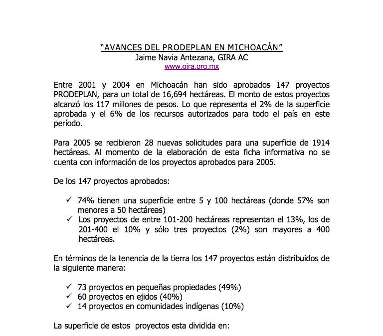 Avances del PRODEPLAN en Michoacán