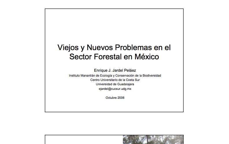 Viejos y nuevos problemas en el sector forestal en México- seminario interno G-Bosques 6 oct