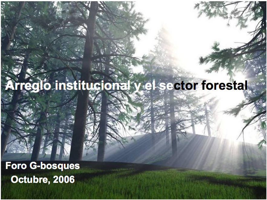 Arreglo institucional y el sector forestal
