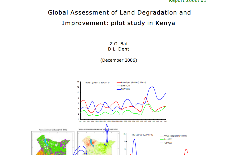 Global Assessment of Land Degradation and Improvement; pilot study in Kenya