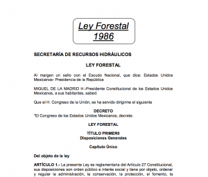 Ley Forestal 1986