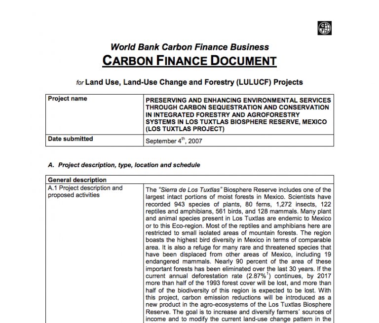 Carbon Finance Document
