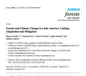 Forests and Climate Change in Latin America: Linking Adaptation and Mitigation