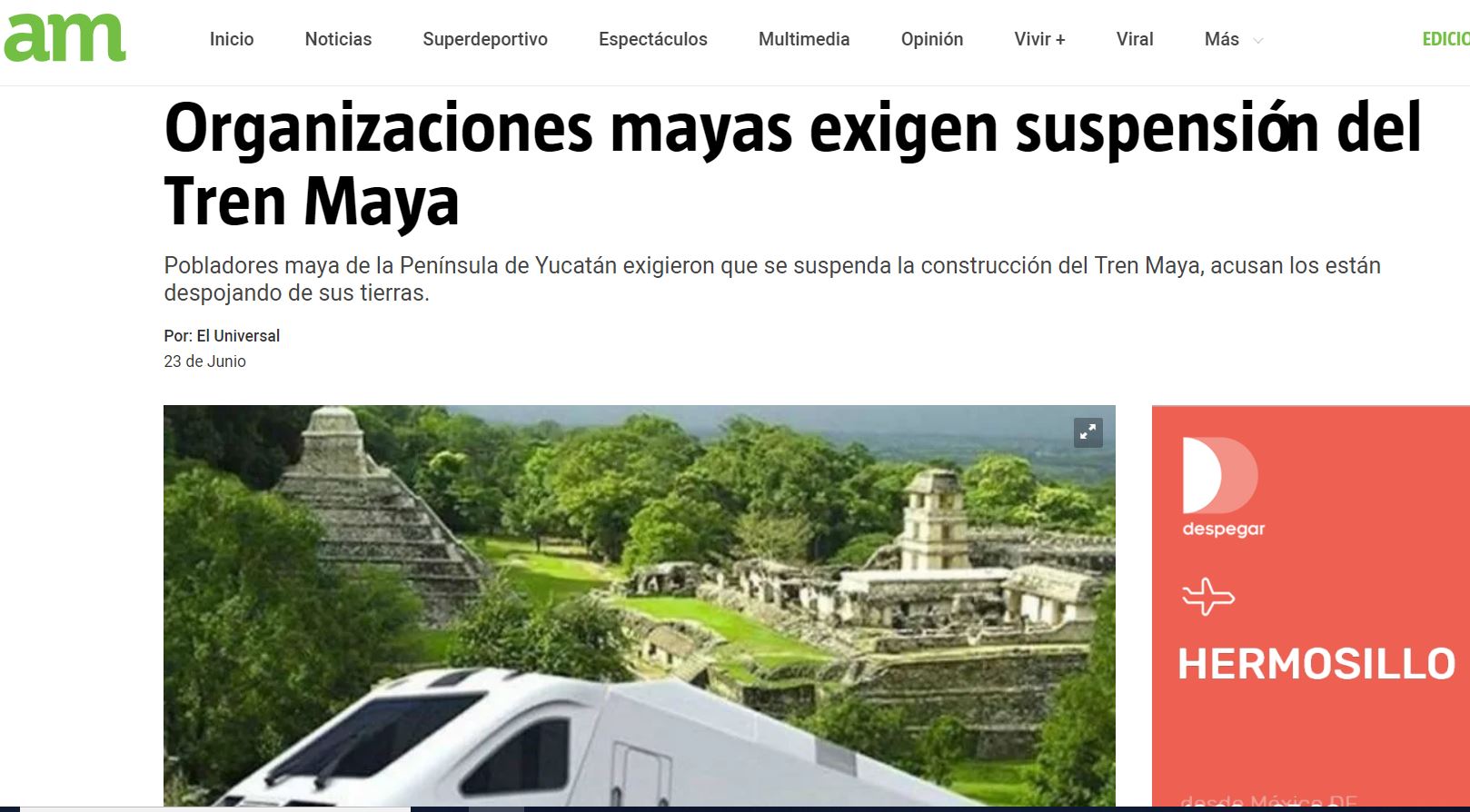 Organizaciones mayas exigen suspensión del Tren Maya
