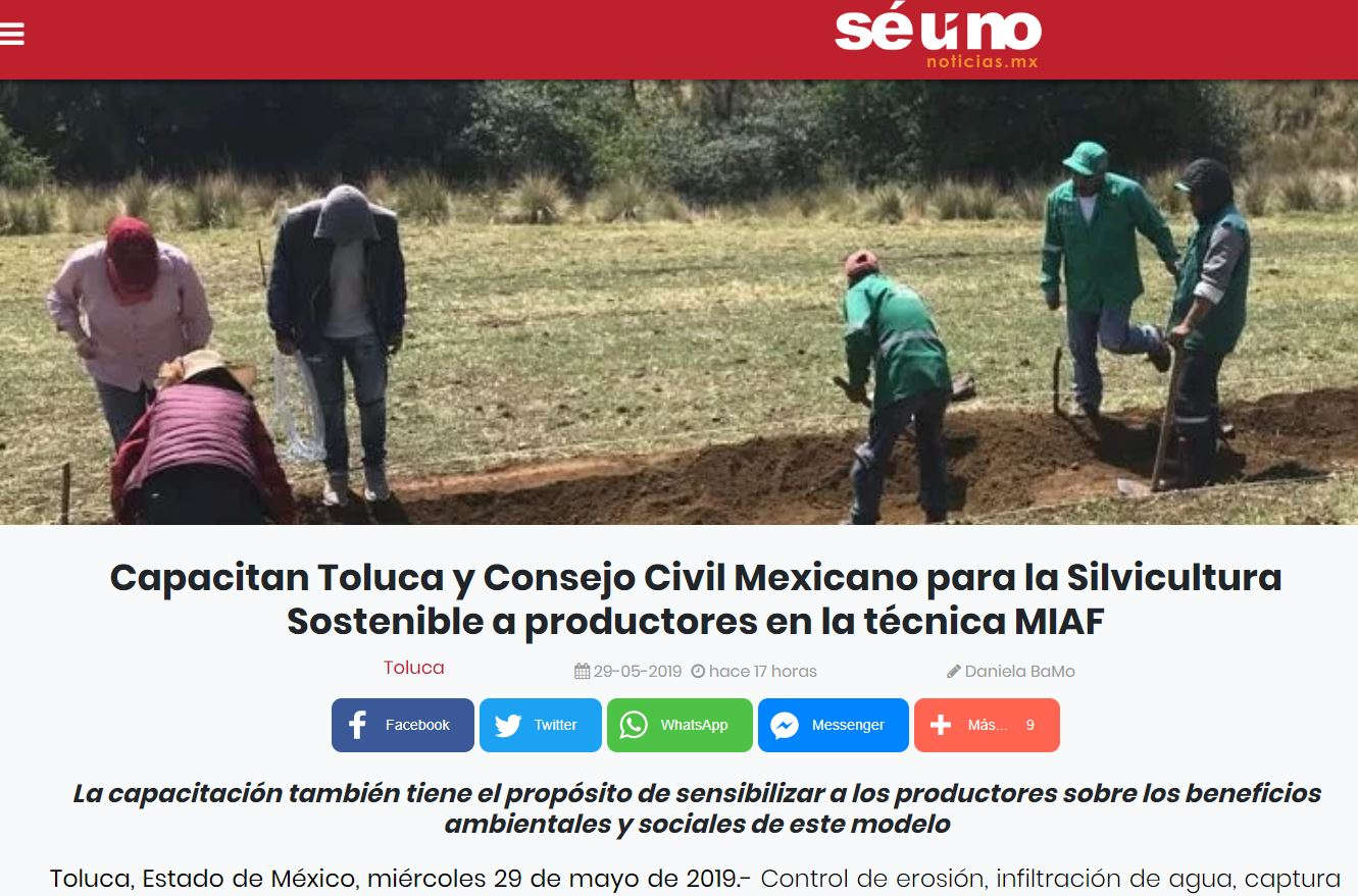Capacitan Toluca y Consejo Civil Mexicano para la Silvicultura Sostenible a productores en la técnica MIAF