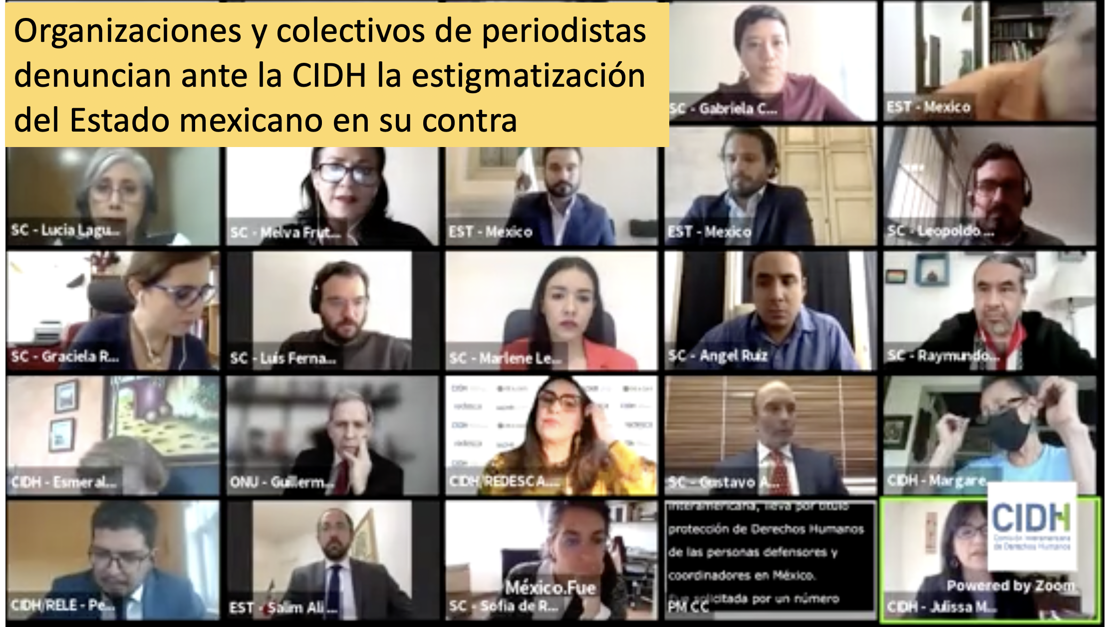 Organizaciones y colectivos de periodistas denuncian ante la CIDH la estigmatización del Estado mexicano en su contra