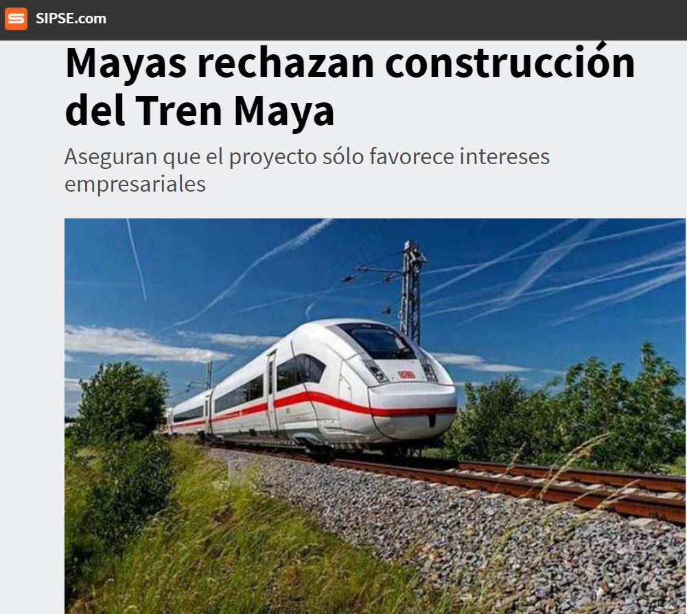 Mayas rechazan construcción del Tren Maya