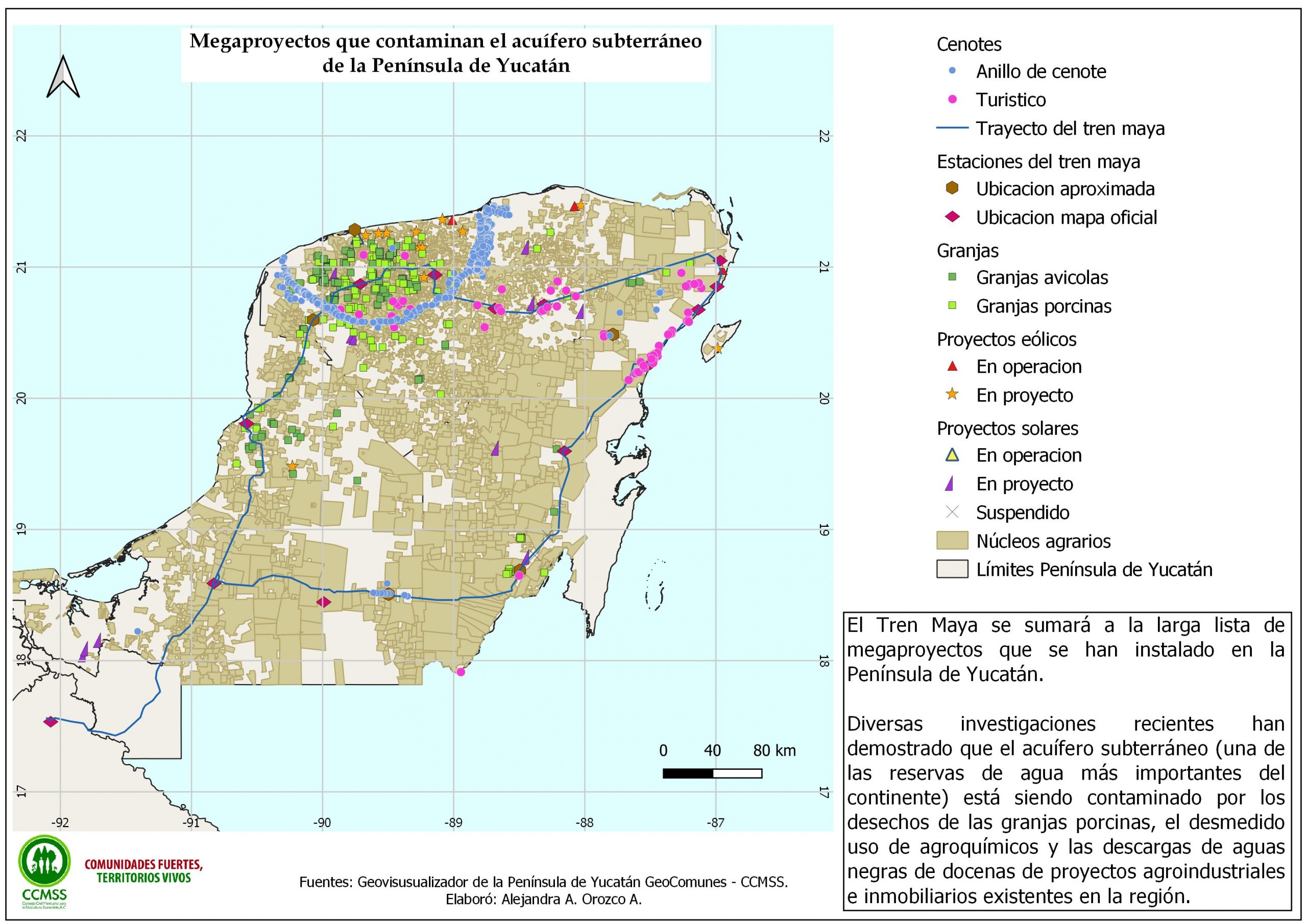 Los megaproyectos y el acuífero subterráneo de la Península de Yucatán