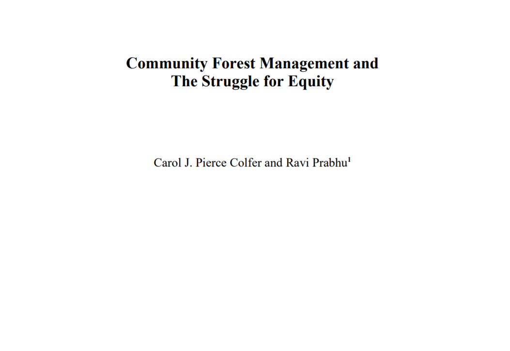 Community forest management and the struggle for equity