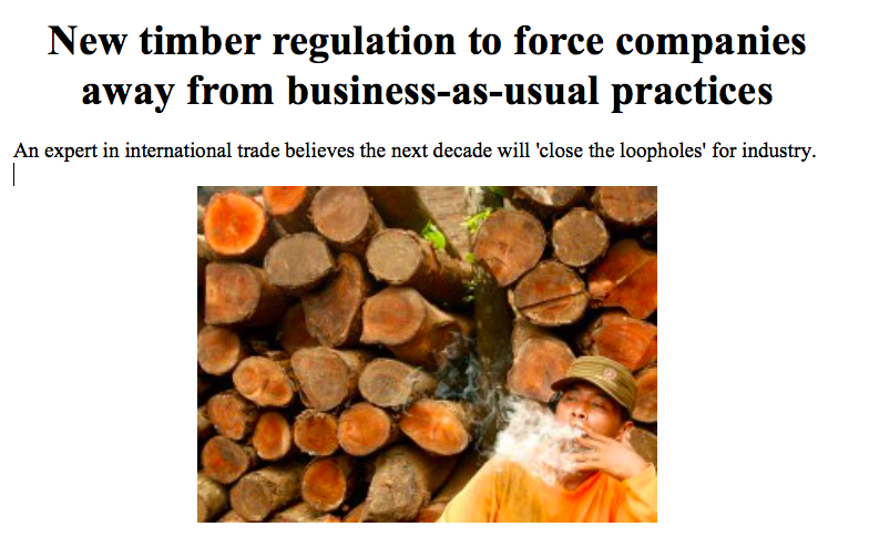 New timber regulation to force companies away from business-as-usual practices
