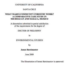 What makes community forestry work? A comparative case study in Michoacan and Oaxaca, Mexico