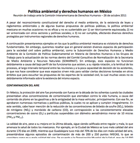 Política ambiental y derechos humanos en México