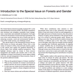 Introduction to the special issue onf forests and gender