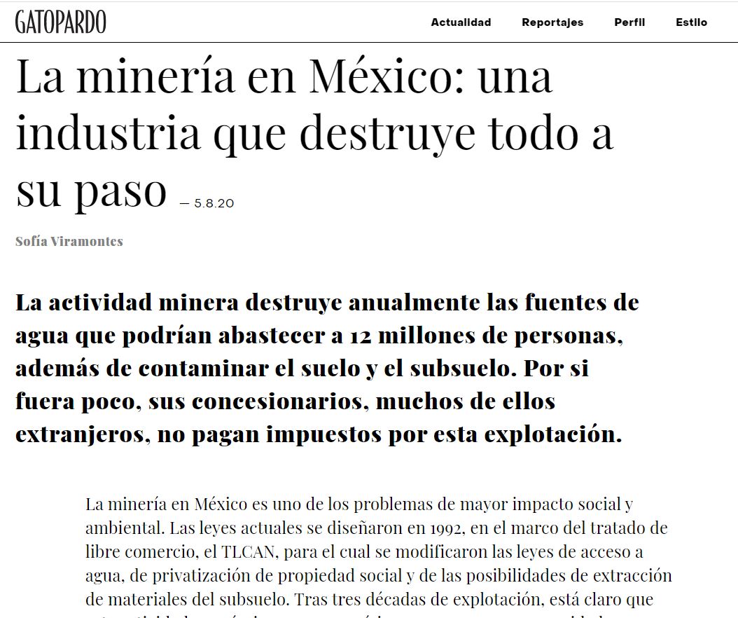 La minería en México: una industria que destruye todo a su paso