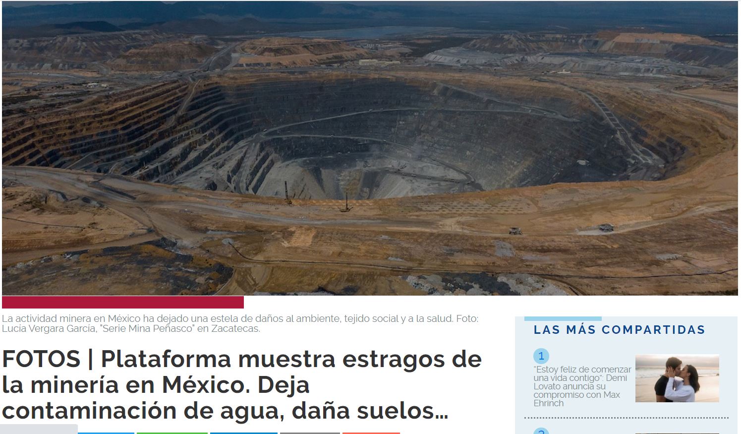 Plataforma muestra estragos de la minería en México. Deja contaminación de agua, daña suelos…