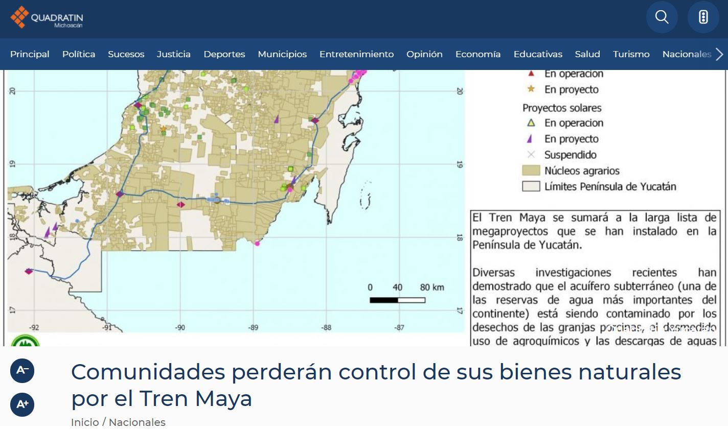 Comunidades perderán control de sus bienes naturales por el Tren Maya