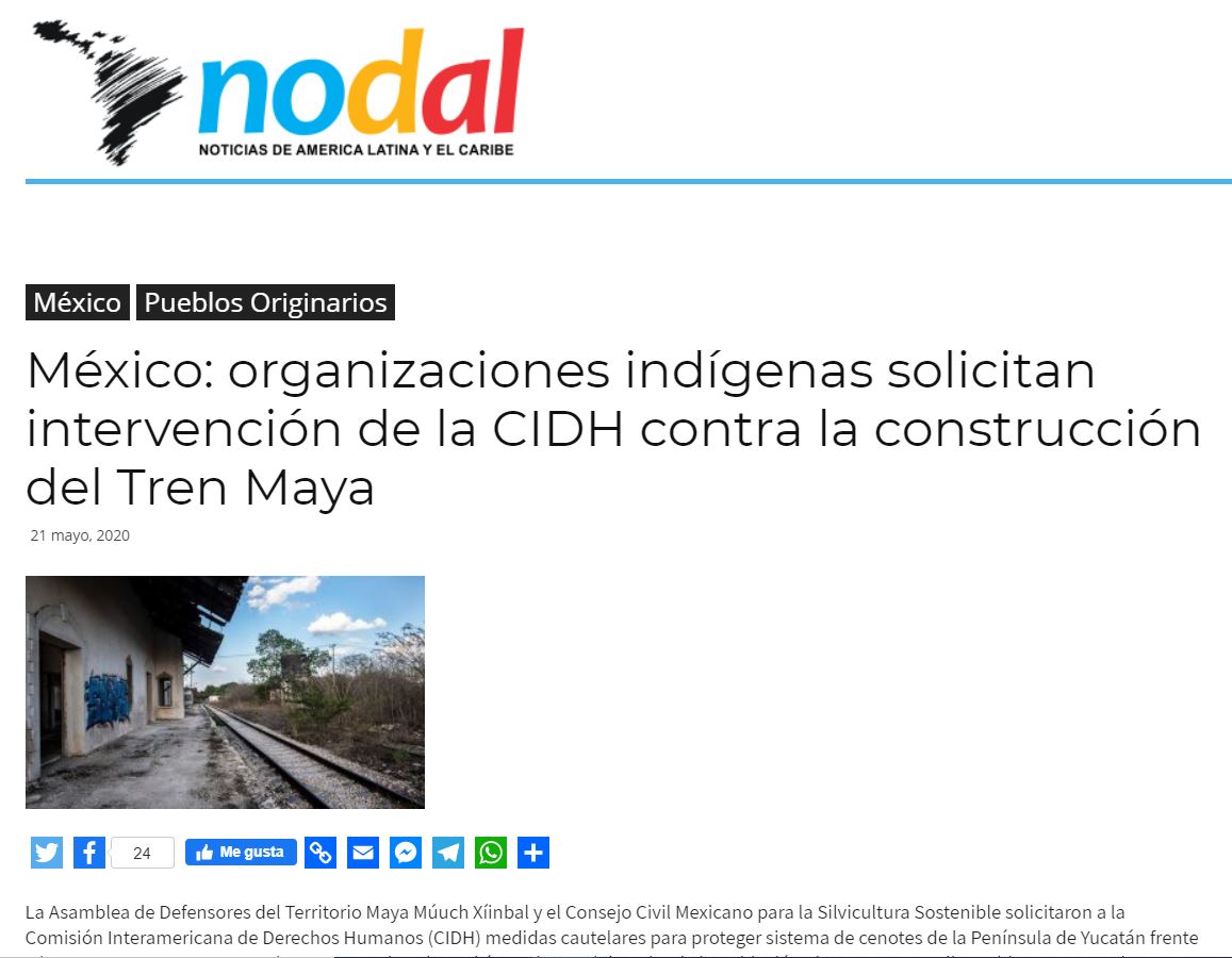 México: organizaciones indígenas solicitan intervención de la CIDH contra la construcción del Tren Maya