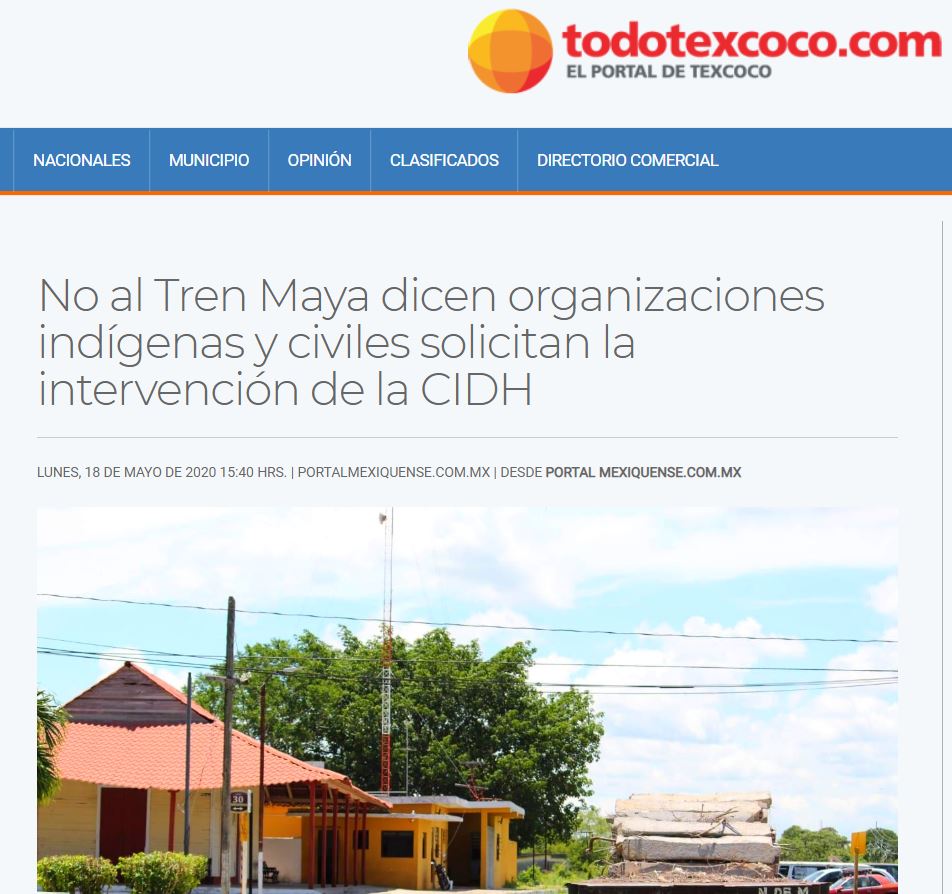 No al Tren Maya dicen organizaciones indígenas y civiles solicitan la intervención de la CIDH