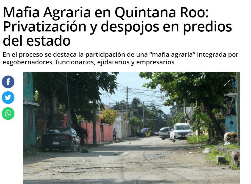 Mafia agraria en Quintana Roo: