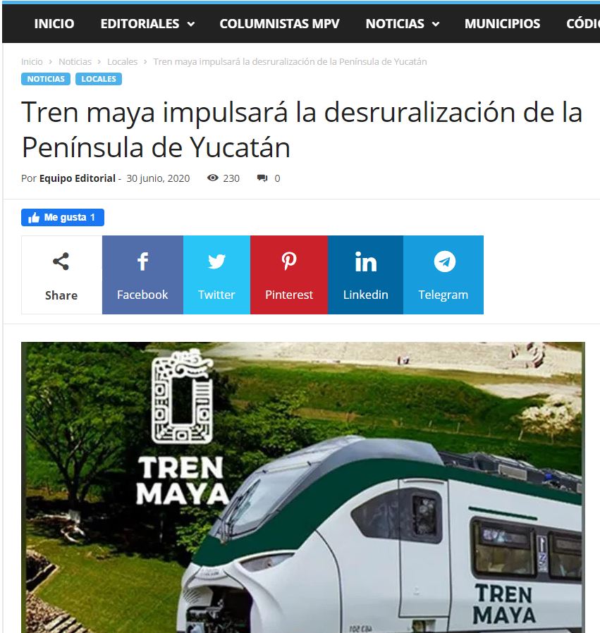 Tren maya impulsará la desruralización de la Península de Yucatán