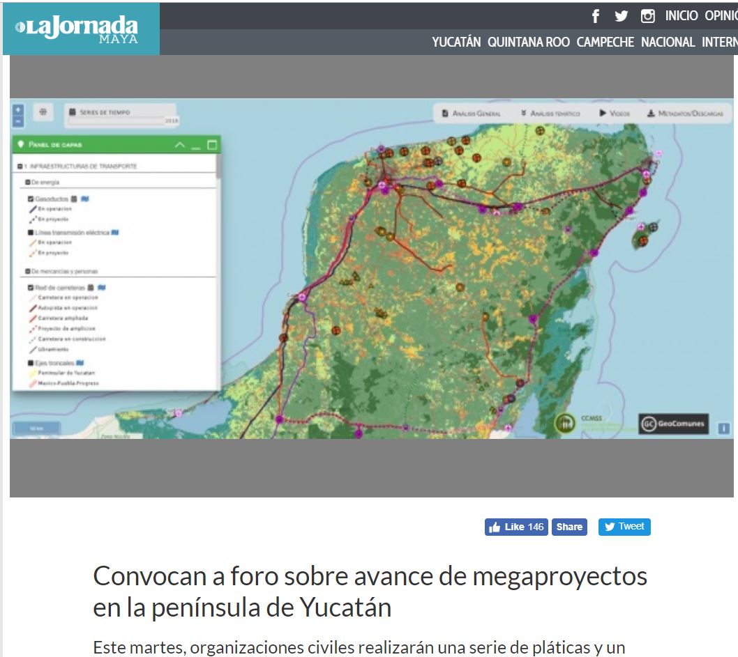 Convocan a foro sobre avance de megaproyectos en la península de Yucatán