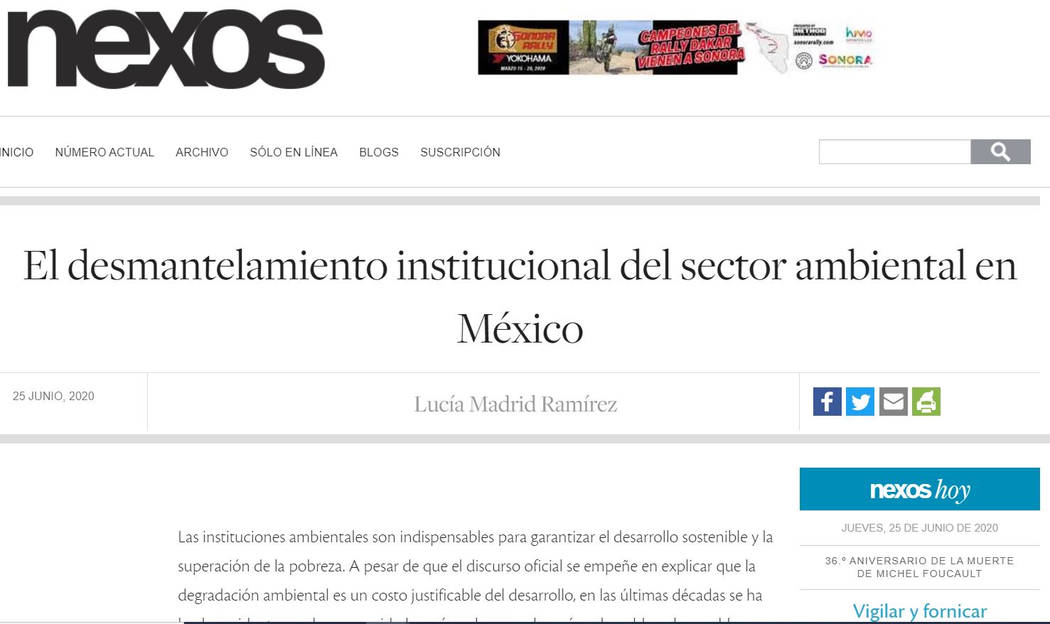 El desmantelamiento institucional del sector ambiental en México