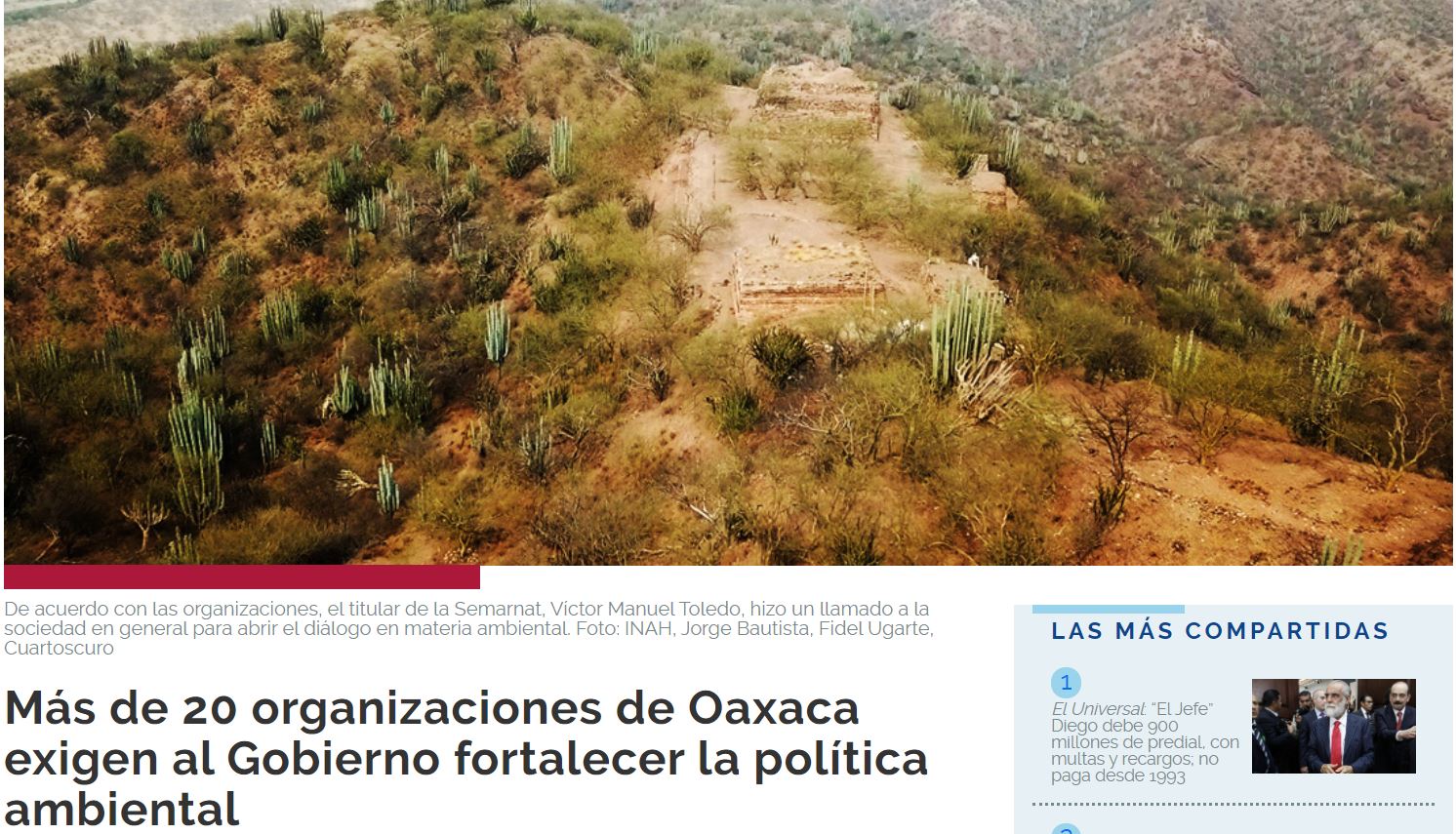 Más de 20 organizaciones de Oaxaca exigen al Gobierno fortalecer la política ambiental