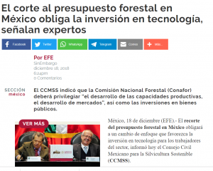 El corte al presupuesto forestal en México obliga la inversión en tecnología, señalan expertos