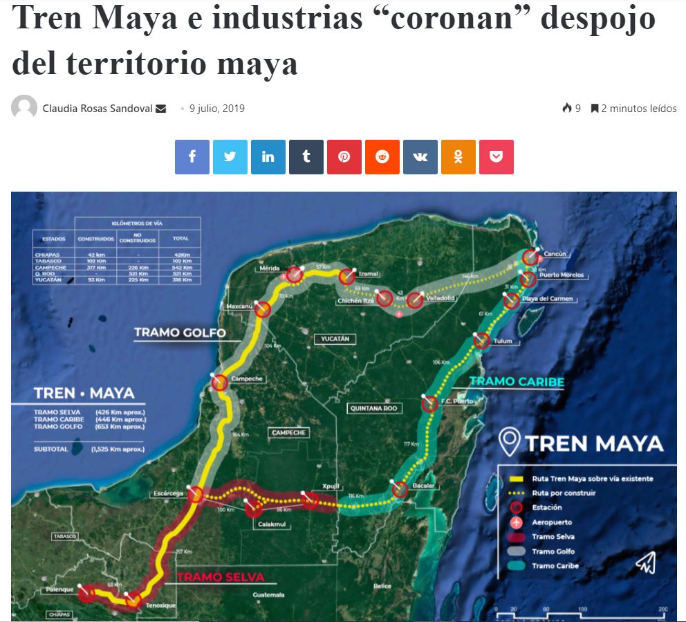 Tren Maya e industrias “coronan” despojo del territorio maya